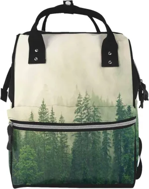 Fog Forest Pattern Mummy Diaper Bag Backpack Durable Maternity Baby Nappy Casual Shoulder Bags Travel Hiking Outdoor Pack