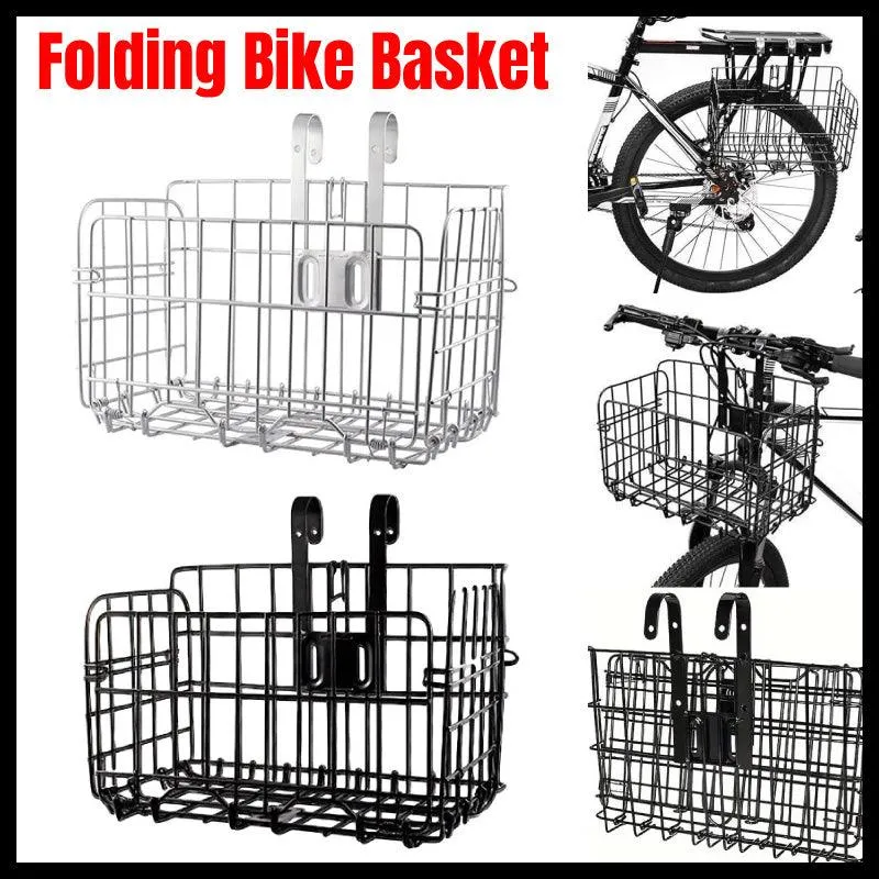 Foldable Bicycle Basket Front and Rear Hanging Storage Rack Bike Accessories