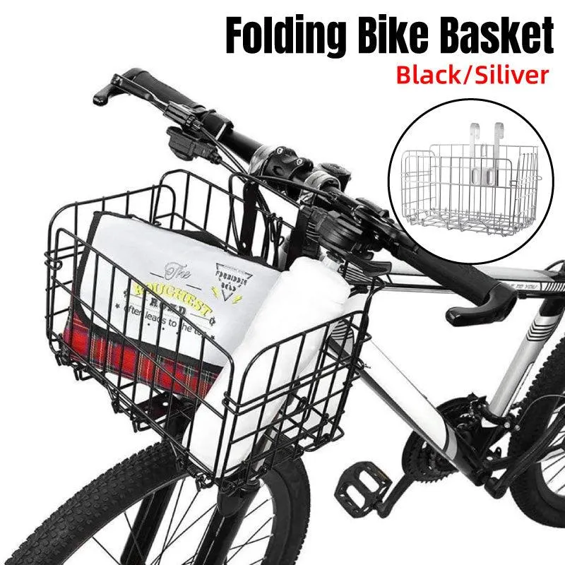 Foldable Bicycle Basket Front and Rear Hanging Storage Rack Bike Accessories