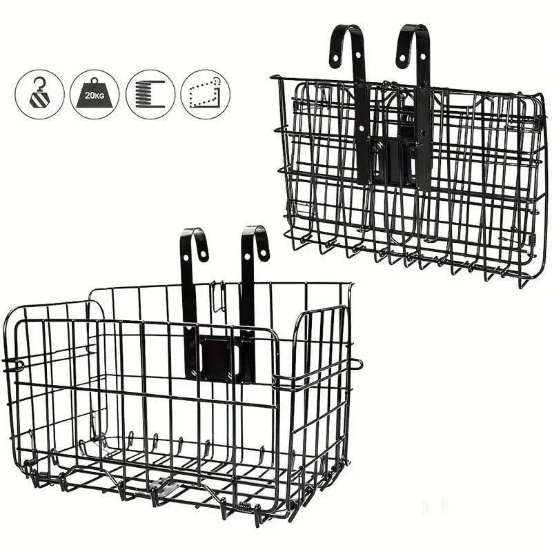 Foldable Bicycle Basket Front and Rear Hanging Storage Rack Bike Accessories