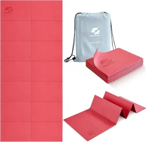 Foldable Yoga Mat for Travel, 68"x24" Folding Travel Gym Mat for Women Yoga Studio, Packable and Portable Pilates Mat with Storage Bag Easy to Carry, Lightweight Travel Workout Mat, 2mm/4mm