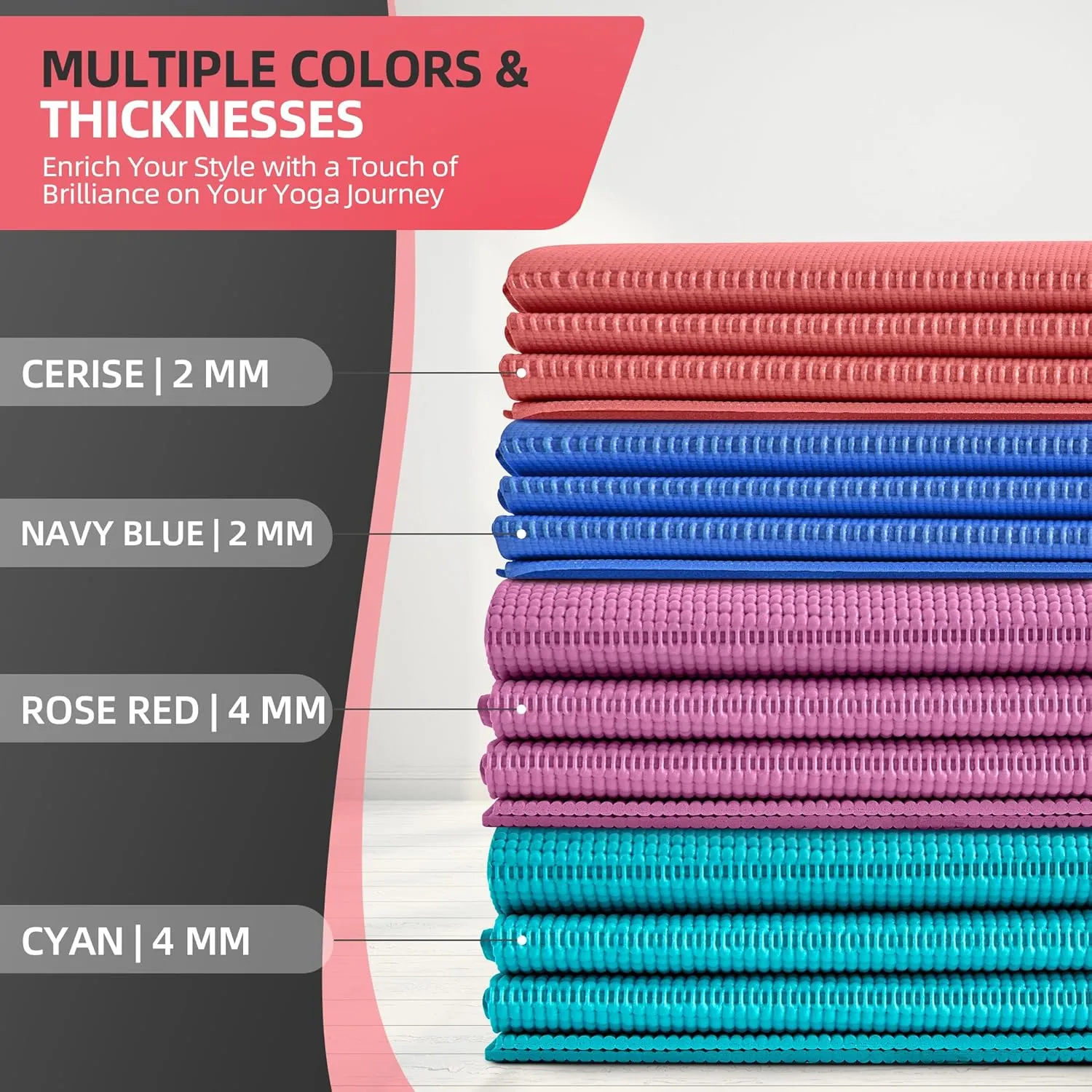 Foldable Yoga Mat for Travel, 68"x24" Folding Travel Gym Mat for Women Yoga Studio, Packable and Portable Pilates Mat with Storage Bag Easy to Carry, Lightweight Travel Workout Mat, 2mm/4mm