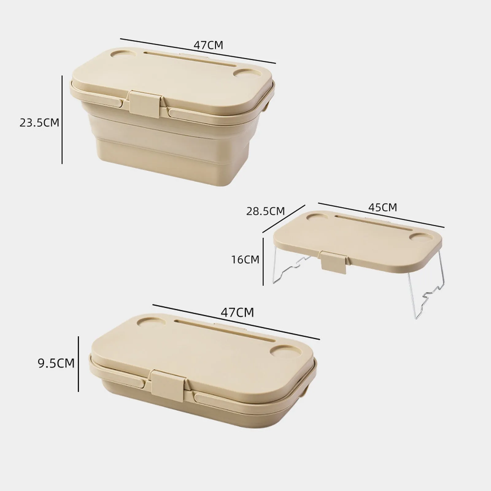 Folding Picnic Basket with Built-in Table and Storage