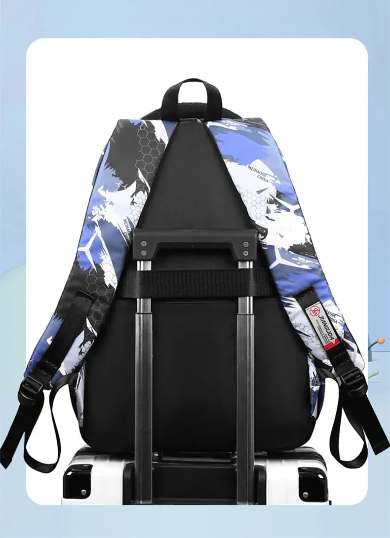 Football Backpacks 2pcs Chest Bag Shoulder Bags Printing Schoolbags
