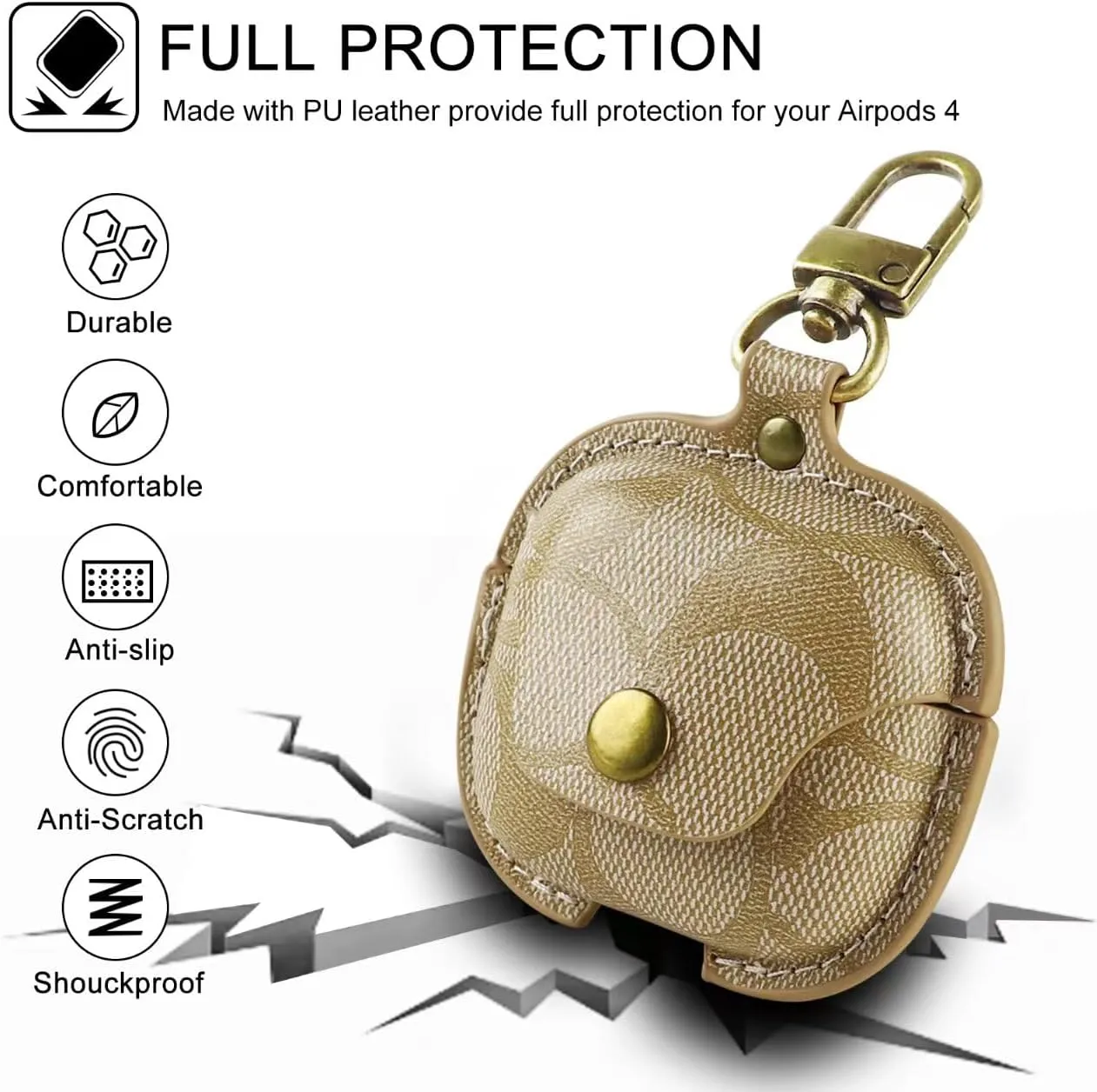 for AirPods 4 Case, Compatible with AirPods 4th Generation Case, Leather Full Body Shockproof Protective Cover for AirPods 4th Generation Cover, Random Pattern (A)