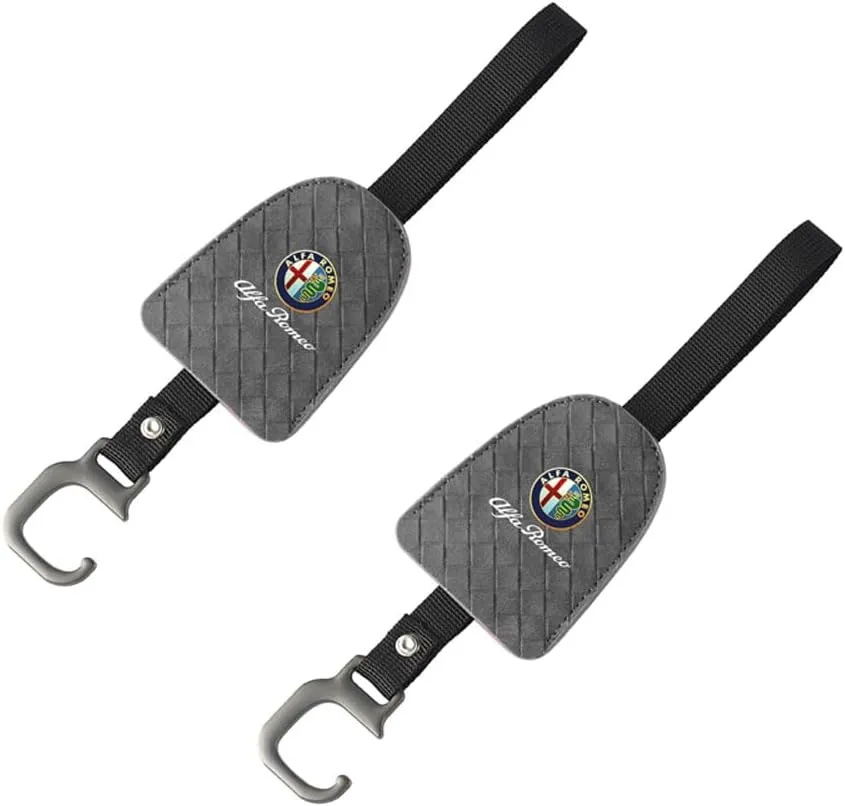 for Alfa Romeo Spider Convertible 2015 2016 2017 2018 Car Seat Hooks,Car Storage Hooks Back Seat Headrest Hanger Backrest Hooks for Bags, Purses, Handbags,D Grey