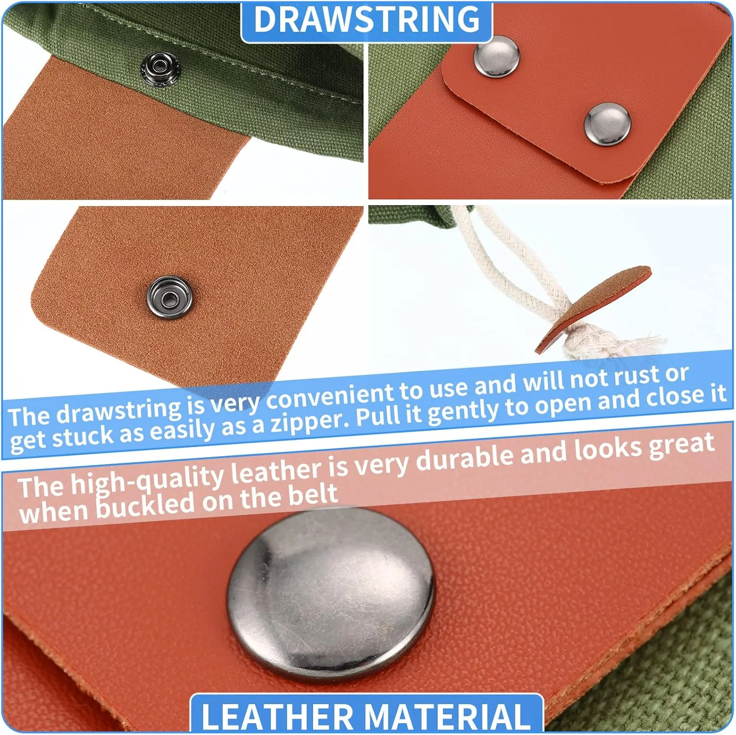 Foraging Bag 4 Pcs Canvas Waxed Foraging Pouch Mushroom Bags Collapsible Bushcraft Leather Pu Hunting Belt Bag Hiking Pouch for Outdoor Traveling Camping