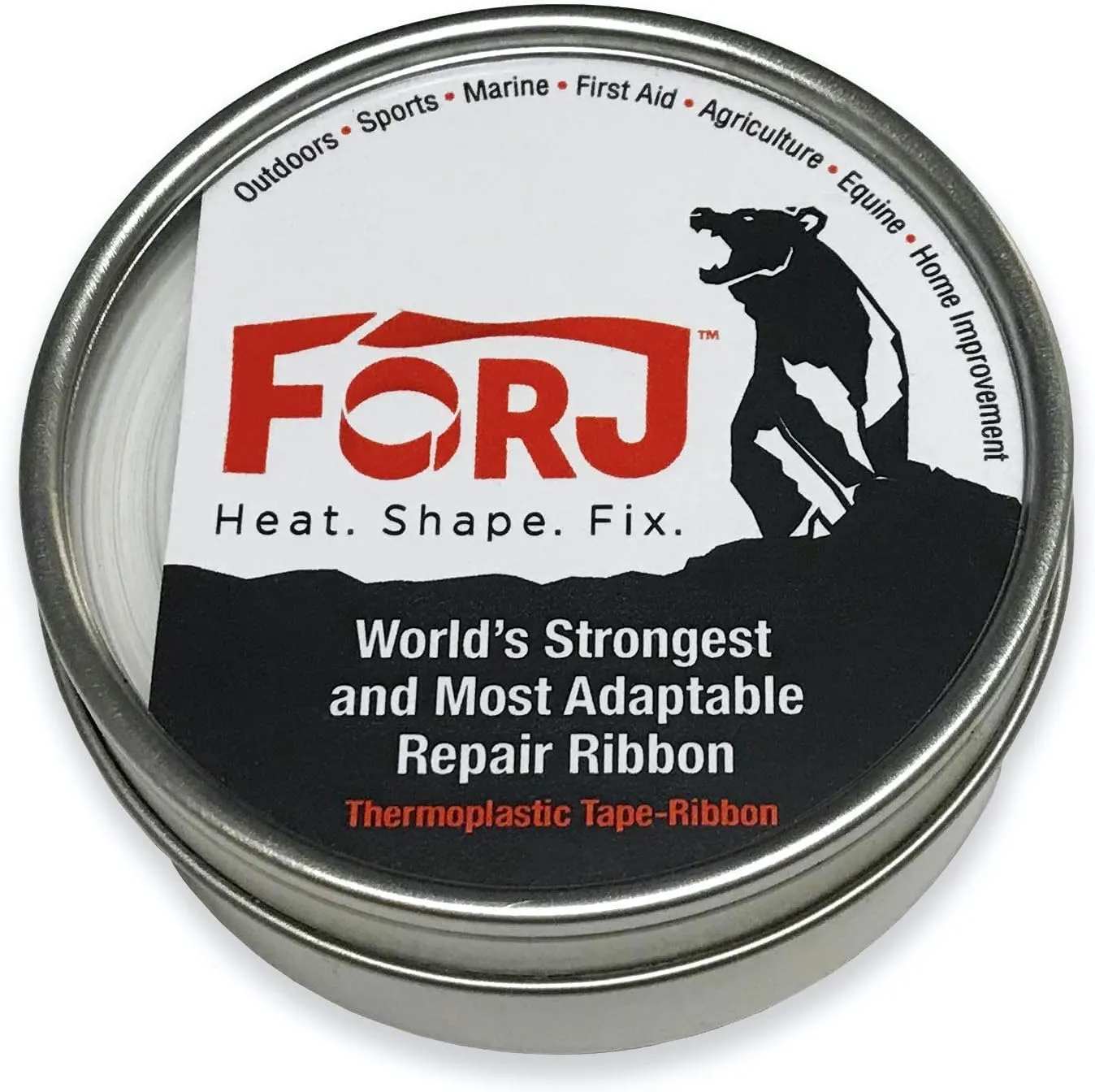 Forj Thermoplastic Tape Ribbon, 20 Feet of Lightweight, Compact Resin Fiber with 1000 Pounds of Tensile Strength, Perfect for Repairs and Maintenance. An Outdoor Retailer 2018 Innovation Award Winner.