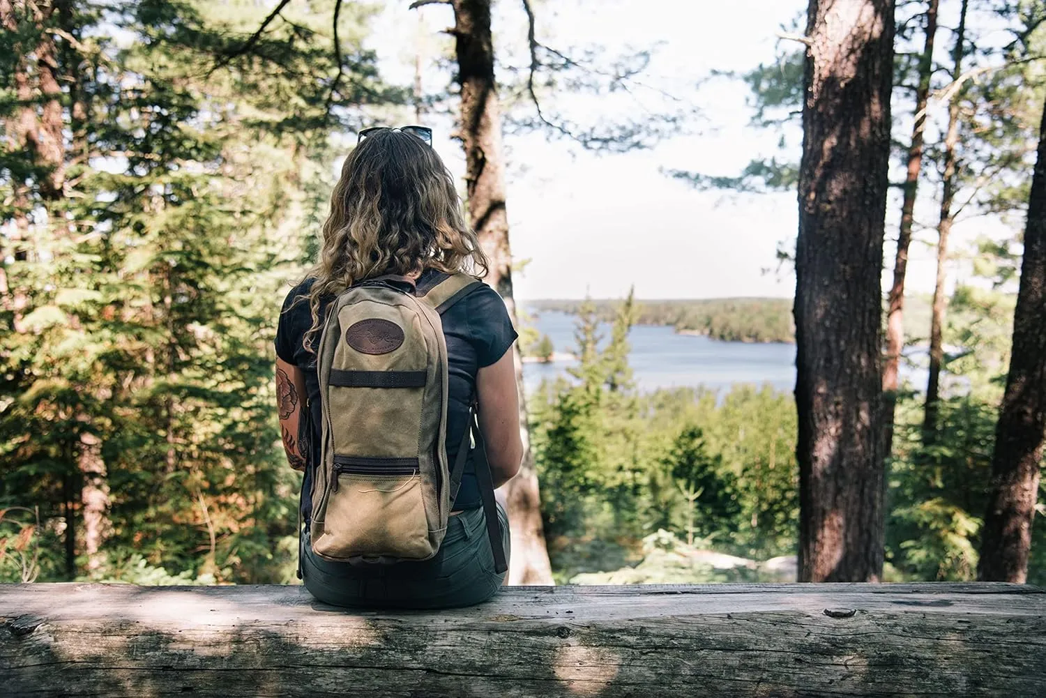 Frost River High Falls Short-Day Pack - Waxed Canvas Hiking Backpack, Durable Day Bag with Twin Zipper Pulls, 10 Liter, Hunter Orange