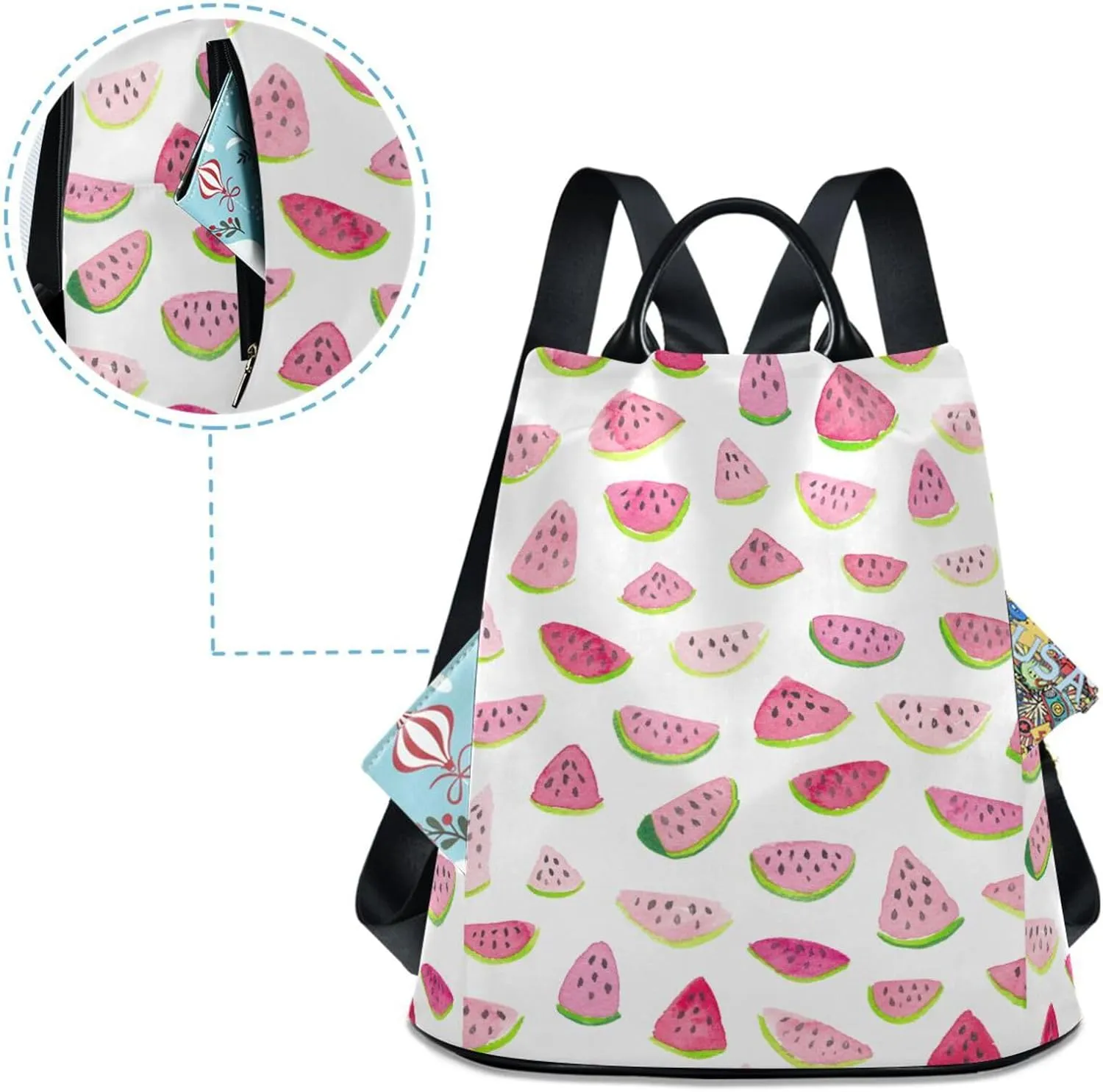 Fruit Print Anti-theft Backpack Handbags for Women Travel Rucksack Lightweight Shoulder Bags for Outing Shopping Going Out Backpack Pattern 5