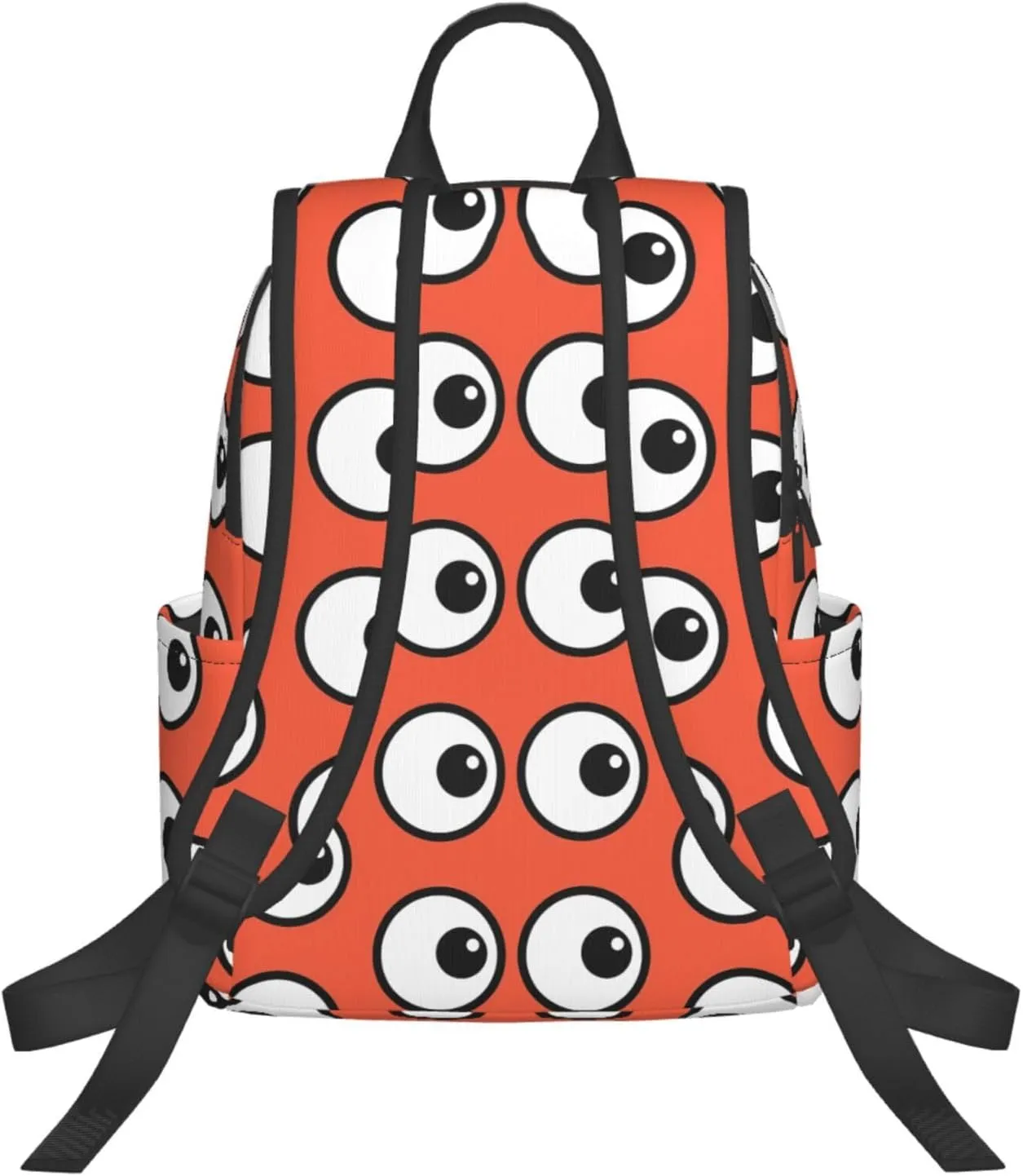 Funny Cartoon Eyes Orange Casual Backpacks Large Capacity Laptop Backpack Sports Fitness Rucksack Travel Carry-On Daypack Adjustable Shoulder Strap Work Bag for Outdoor Camping