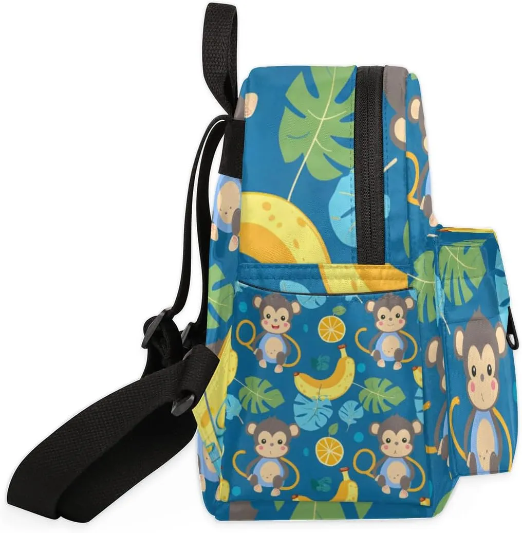 Funny Cartoon Monkey Banana Mini Backpack Purse for Women Fashion Lightweight Small Daypack Ladies Travel Handbags Shoulder Bag