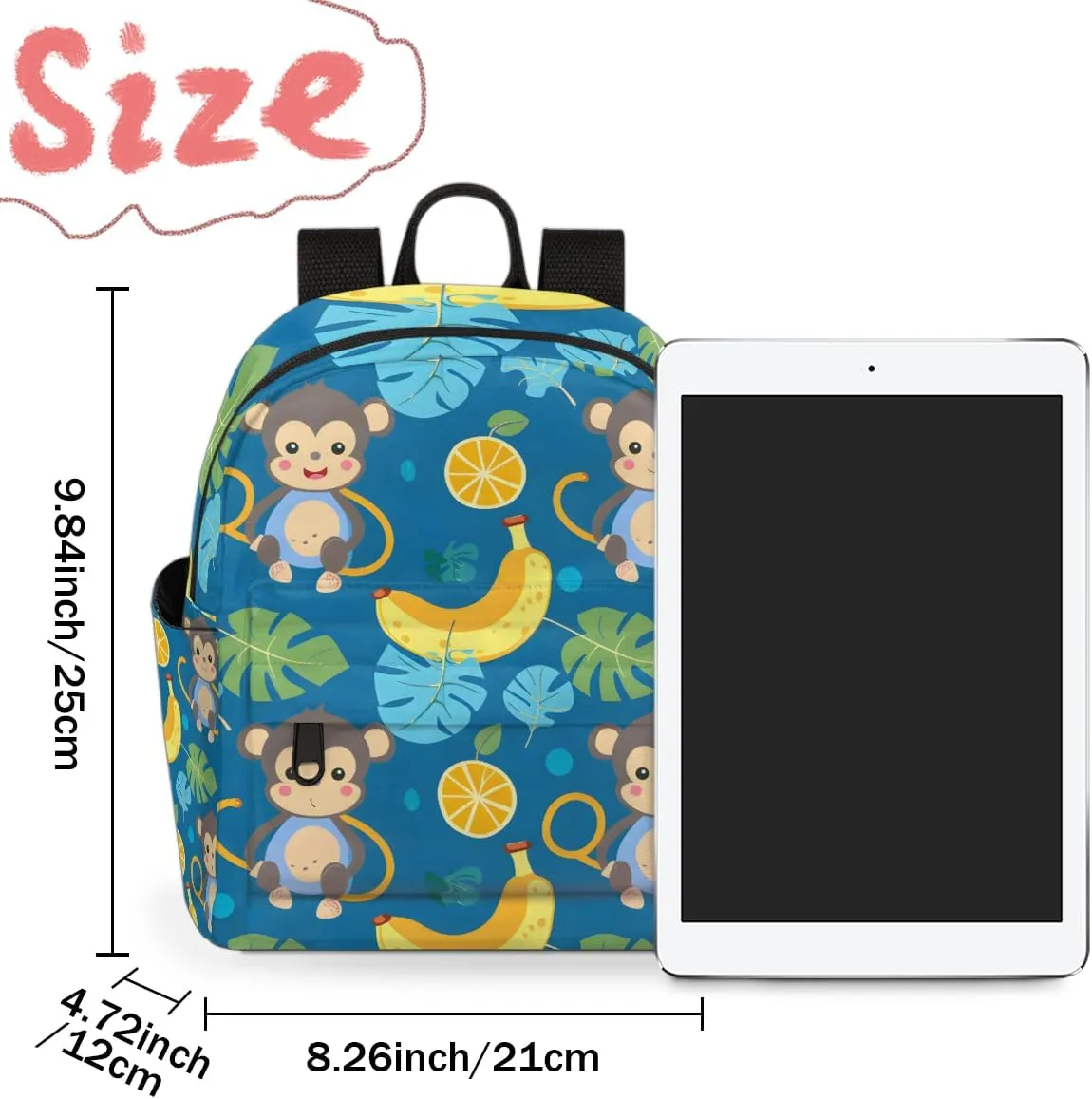 Funny Cartoon Monkey Banana Mini Backpack Purse for Women Fashion Lightweight Small Daypack Ladies Travel Handbags Shoulder Bag