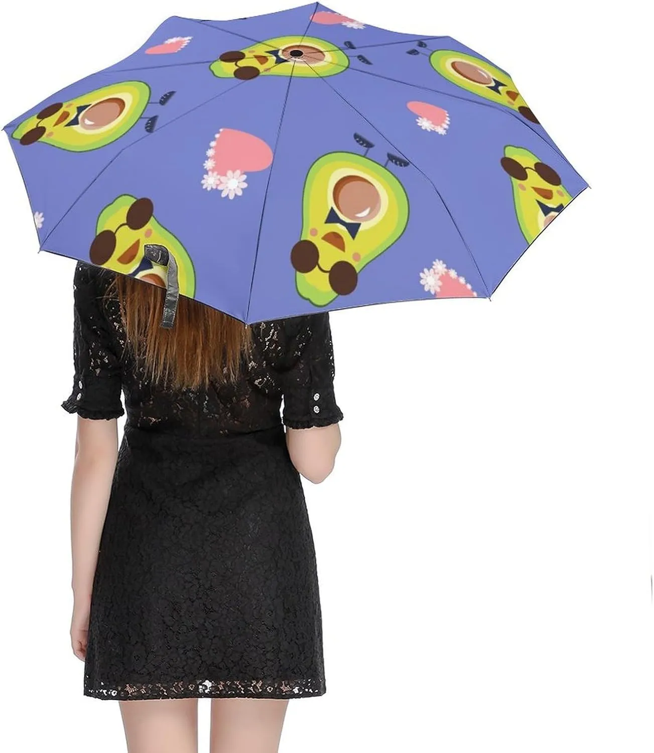 Funny Cartoons Skull Compact Travel Umbrella, Windproof Waterproof Stick Umbrella Protection Umbrellas