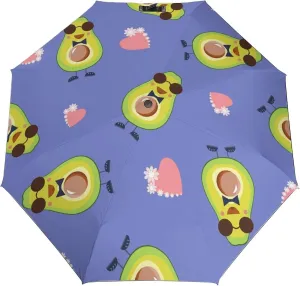 Funny Cartoons Skull Compact Travel Umbrella, Windproof Waterproof Stick Umbrella Protection Umbrellas