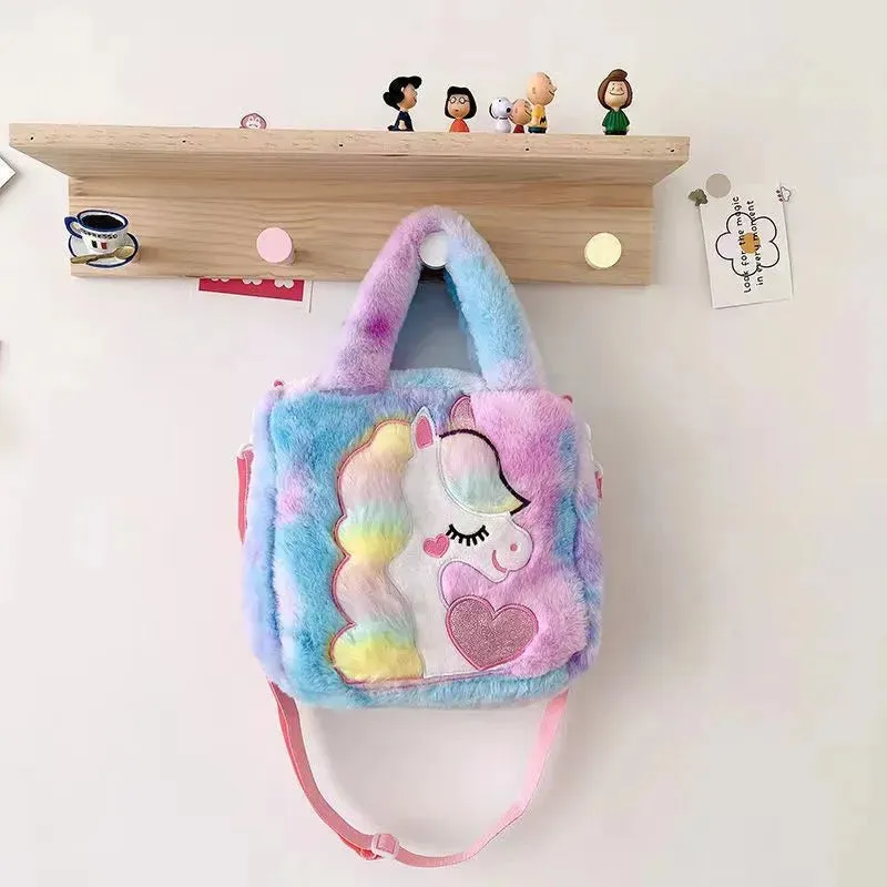 Fur Unicorn Cross Body Shoulder Hand Bag
