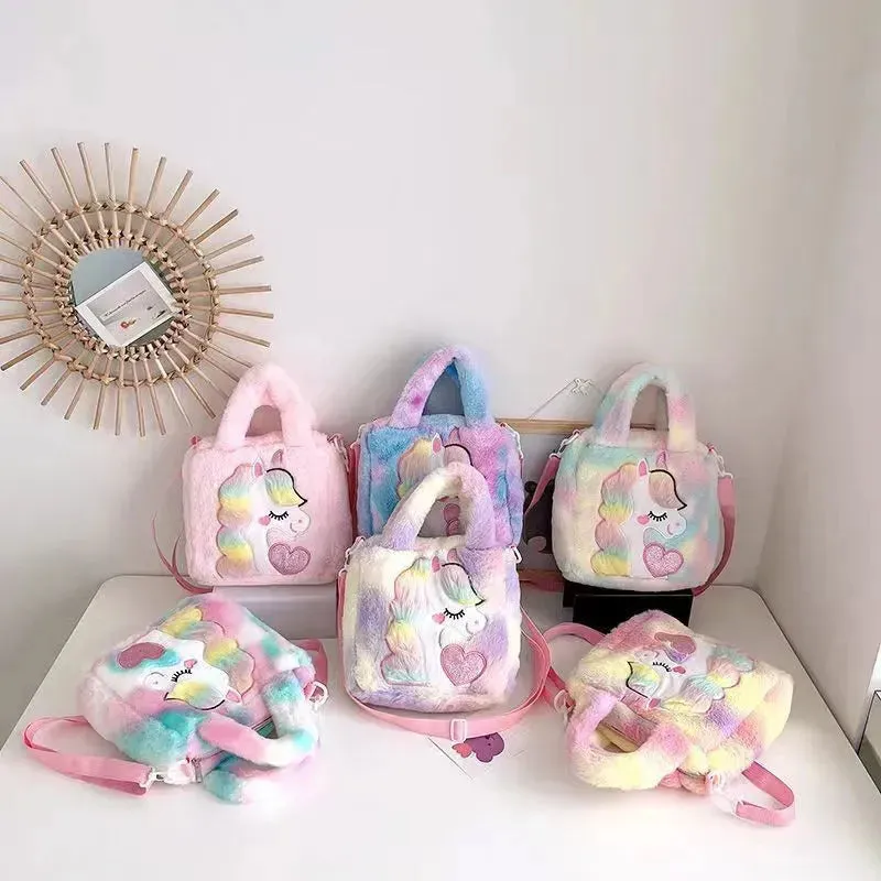 Fur Unicorn Cross Body Shoulder Hand Bag