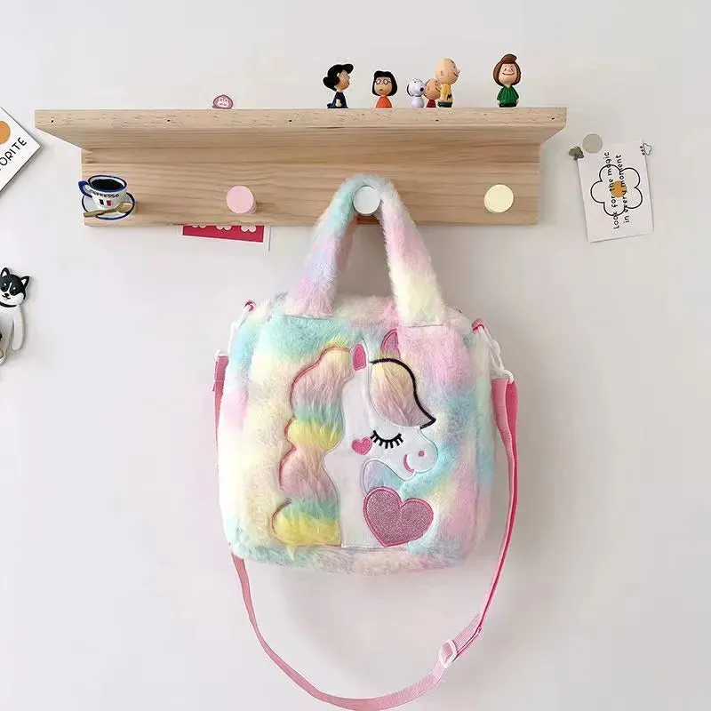 Fur Unicorn Cross Body Shoulder Hand Bag