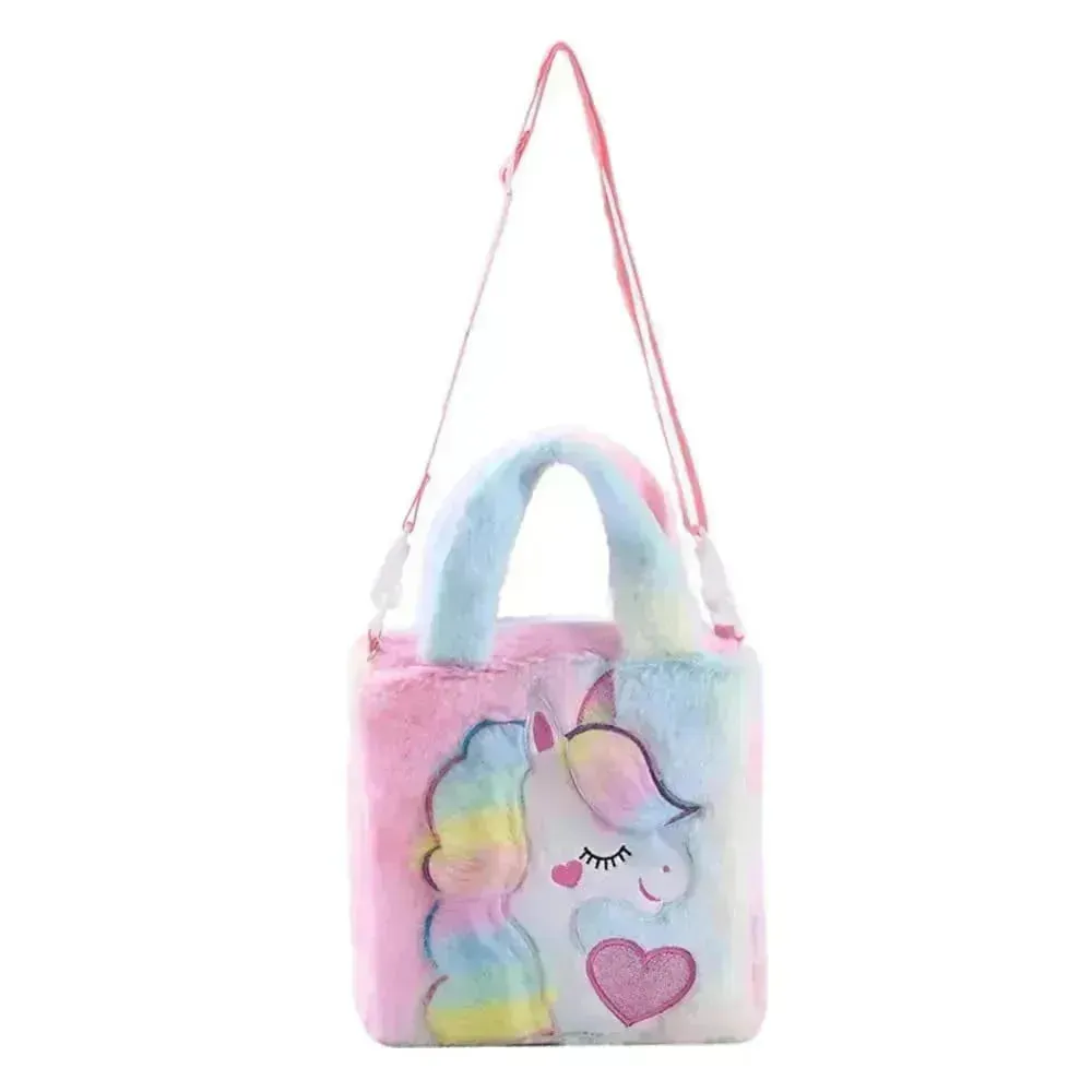 Fur Unicorn Cross Body Shoulder Hand Bag