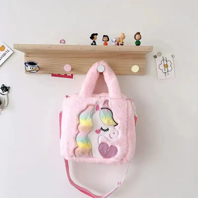 Fur Unicorn Cross Body Shoulder Hand Bag