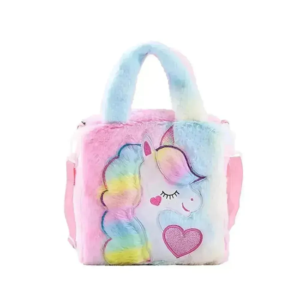 Fur Unicorn Cross Body Shoulder Hand Bag