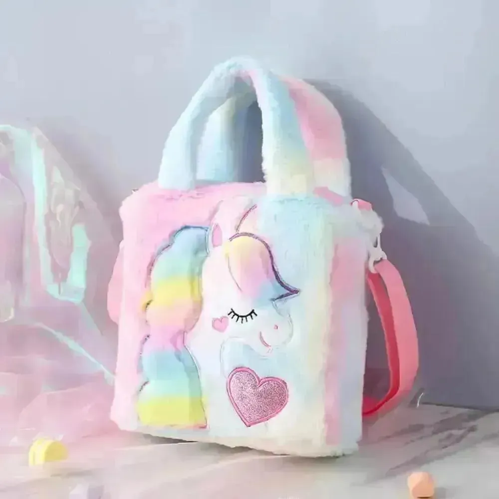 Fur Unicorn Cross Body Shoulder Hand Bag
