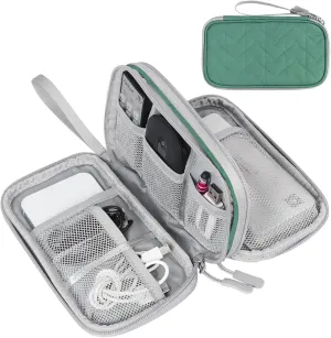 FYY Electronic Organizer, Travel Cable Organizer Bag Pouch Electronic Accessories Carry Case Portable Waterproof Double Layers All-in-One Storage Bag for Cable, Cord, Charger, Phone,-Pattern Green(M)