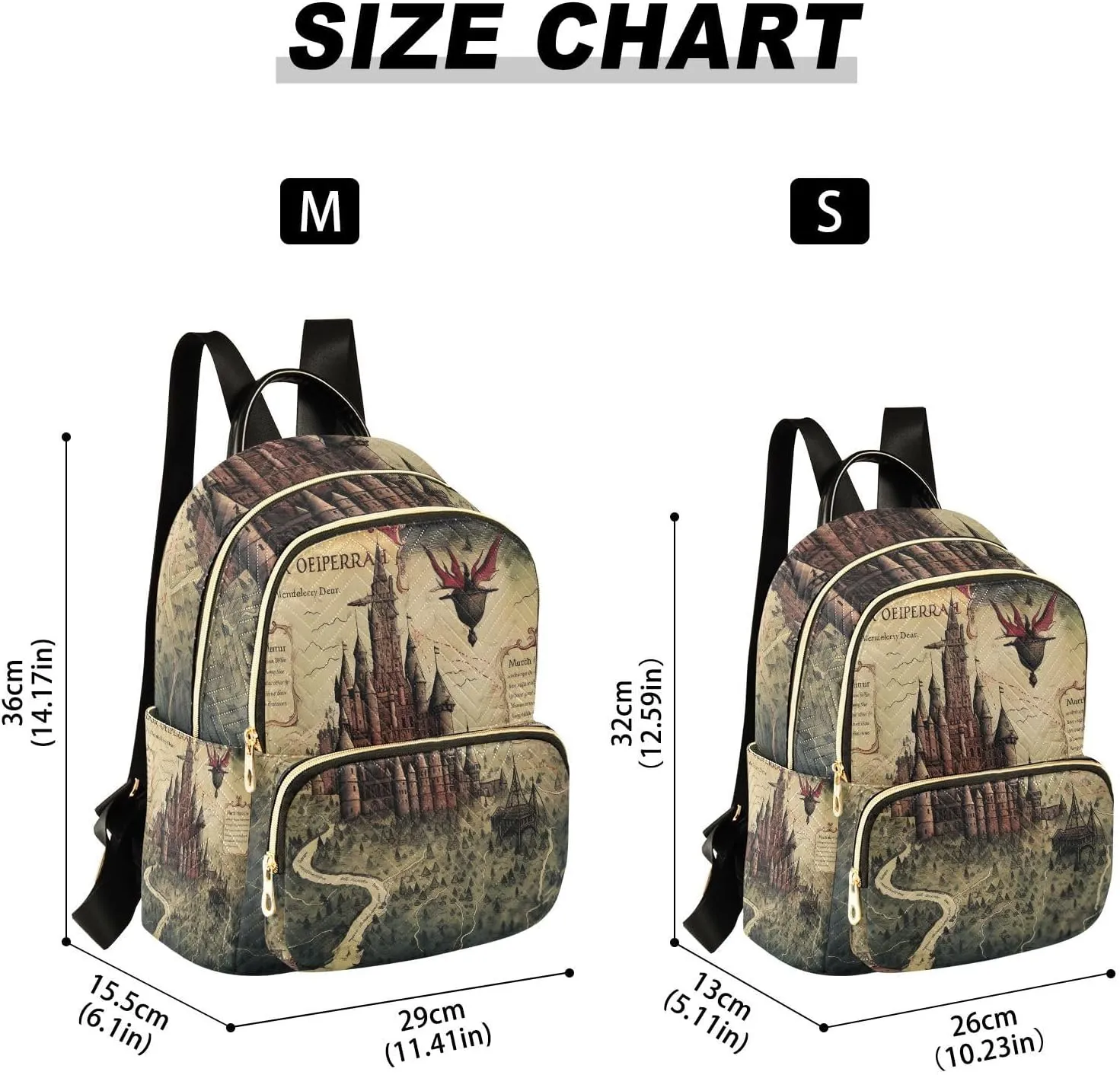 GAIGEO Palace Map and Proph Casual Daypack Backpack, Womens Fashion Backpack Purse, Women's Travel Backpack, M