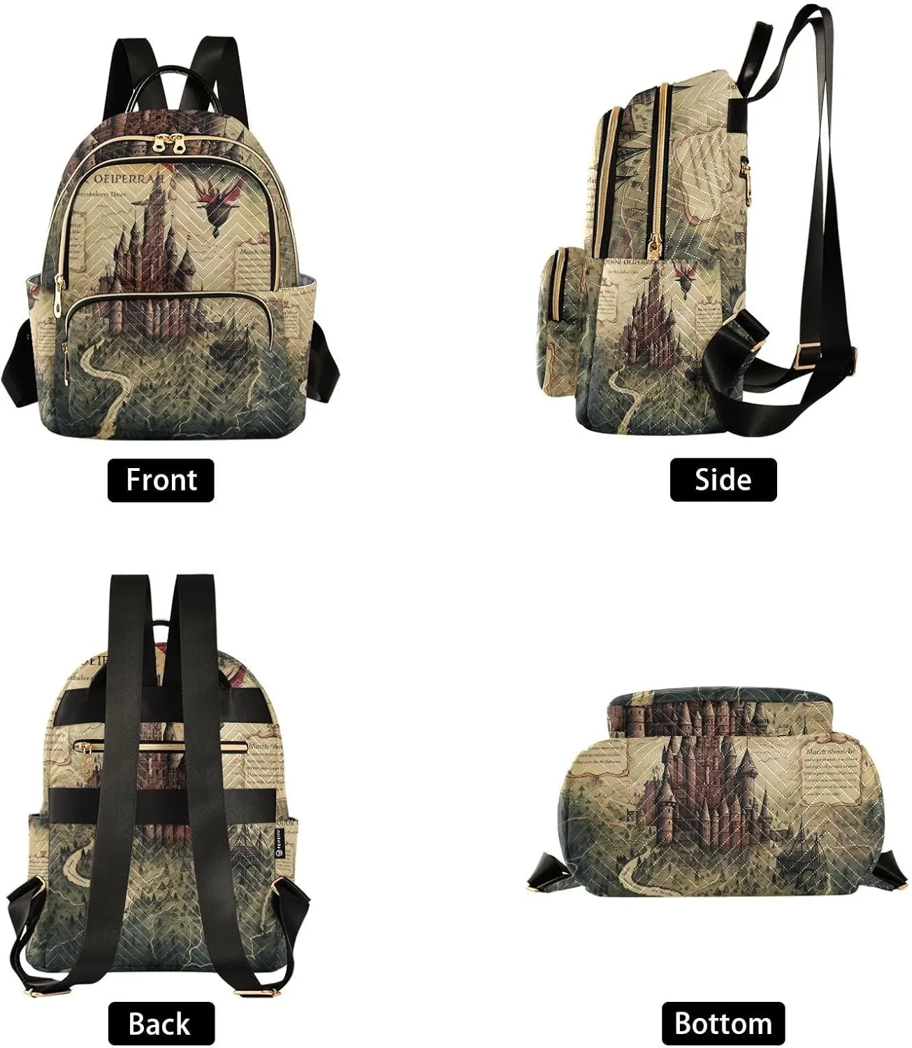 GAIGEO Palace Map and Proph Casual Daypack Backpack, Womens Fashion Backpack Purse, Women's Travel Backpack, M