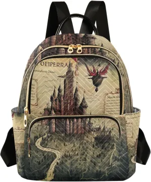 GAIGEO Palace Map and Proph Casual Daypack Backpack, Womens Fashion Backpack Purse, Women's Travel Backpack, M