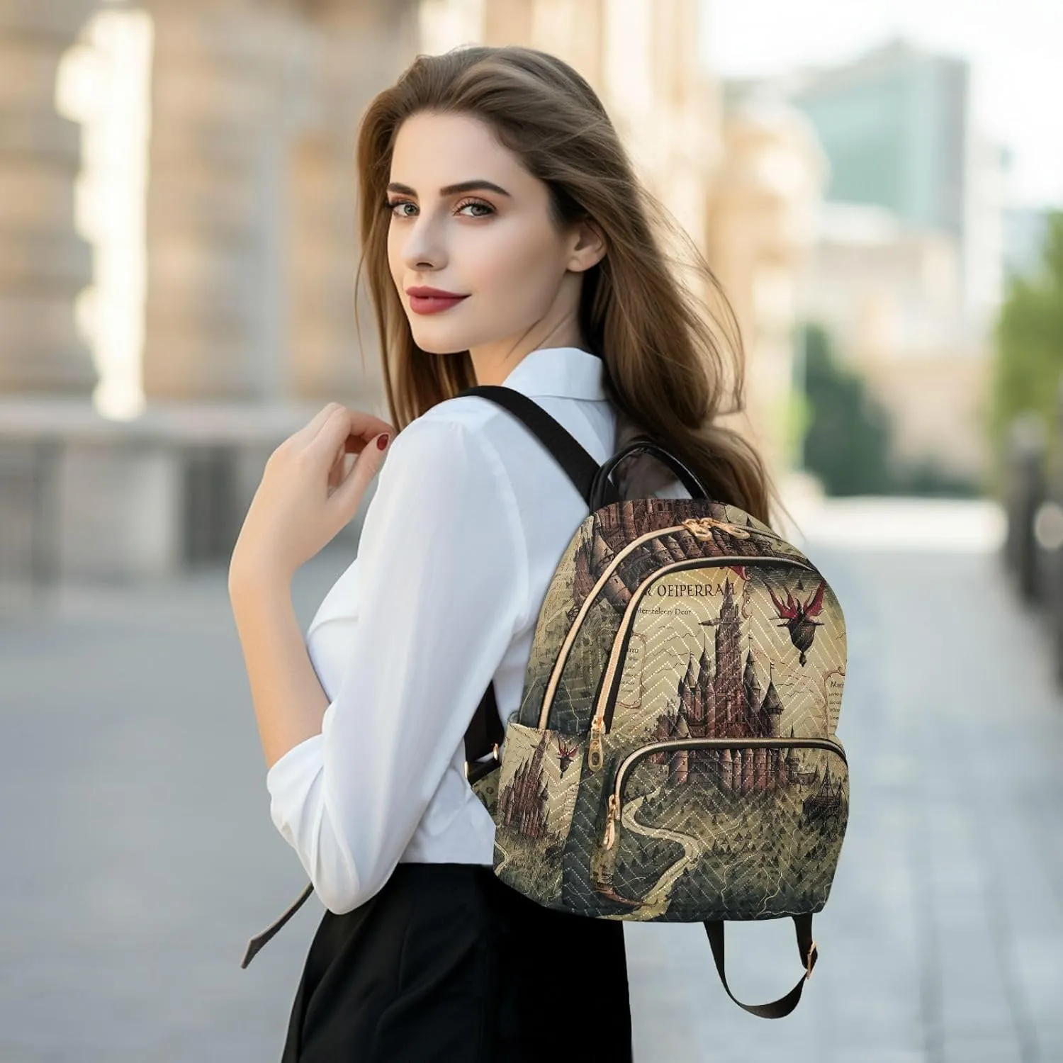 GAIGEO Palace Map and Proph Casual Daypack Backpack, Womens Fashion Backpack Purse, Women's Travel Backpack, M