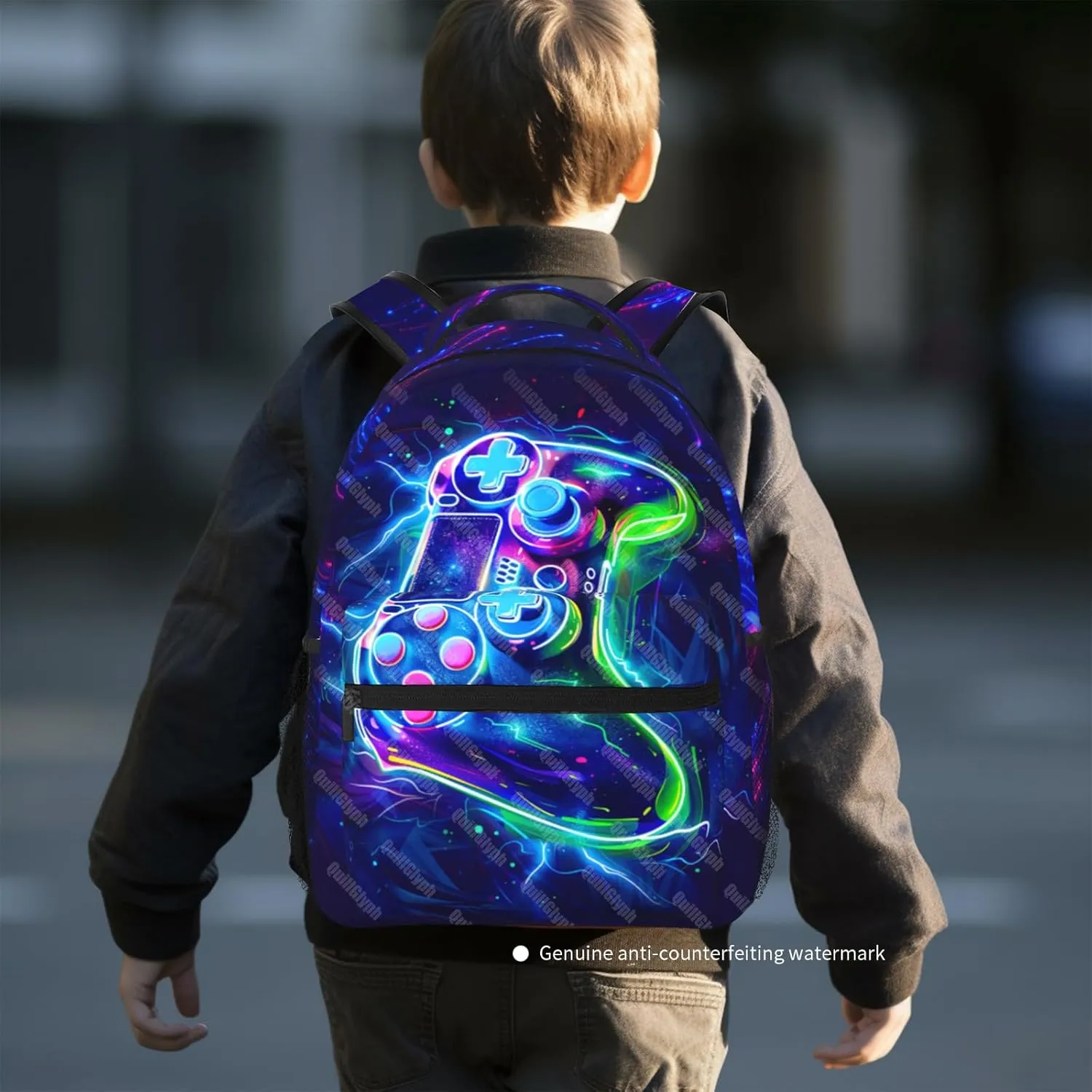 Game School Backpack For Boys Abstract Gamepad Boys Backpack For Kids Children Teens Backpacks Ages 6-18
