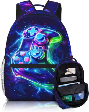 Game School Backpack For Boys Abstract Gamepad Boys Backpack For Kids Children Teens Backpacks Ages 6-18