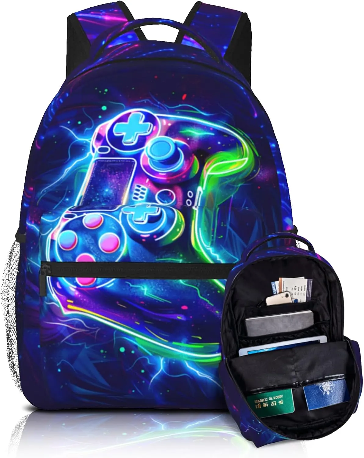 Game School Backpack For Boys Abstract Gamepad Boys Backpack For Kids Children Teens Backpacks Ages 6-18