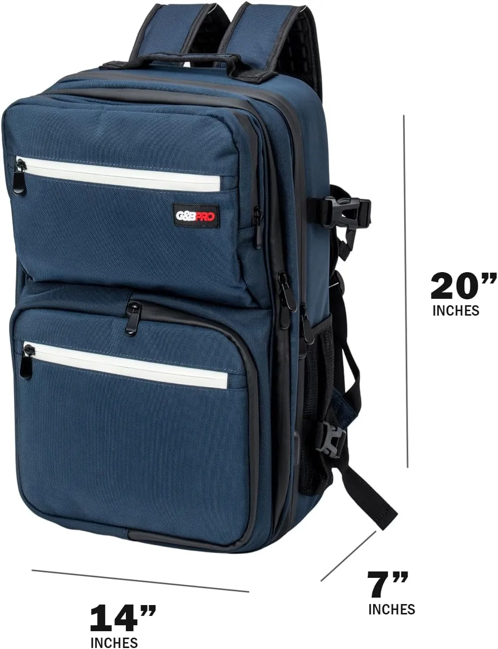 G&BPRO Full Size Backpack with Extending Tray System | All-in-one Mobile Workstation Travel Bag (Space Blue)