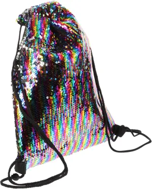 Gatuida Sequined Schoolbag for Boys and Girls Waterproof Drawstring Gym Bag Pouch Stylish and Trendy Design for Outdoor Activities