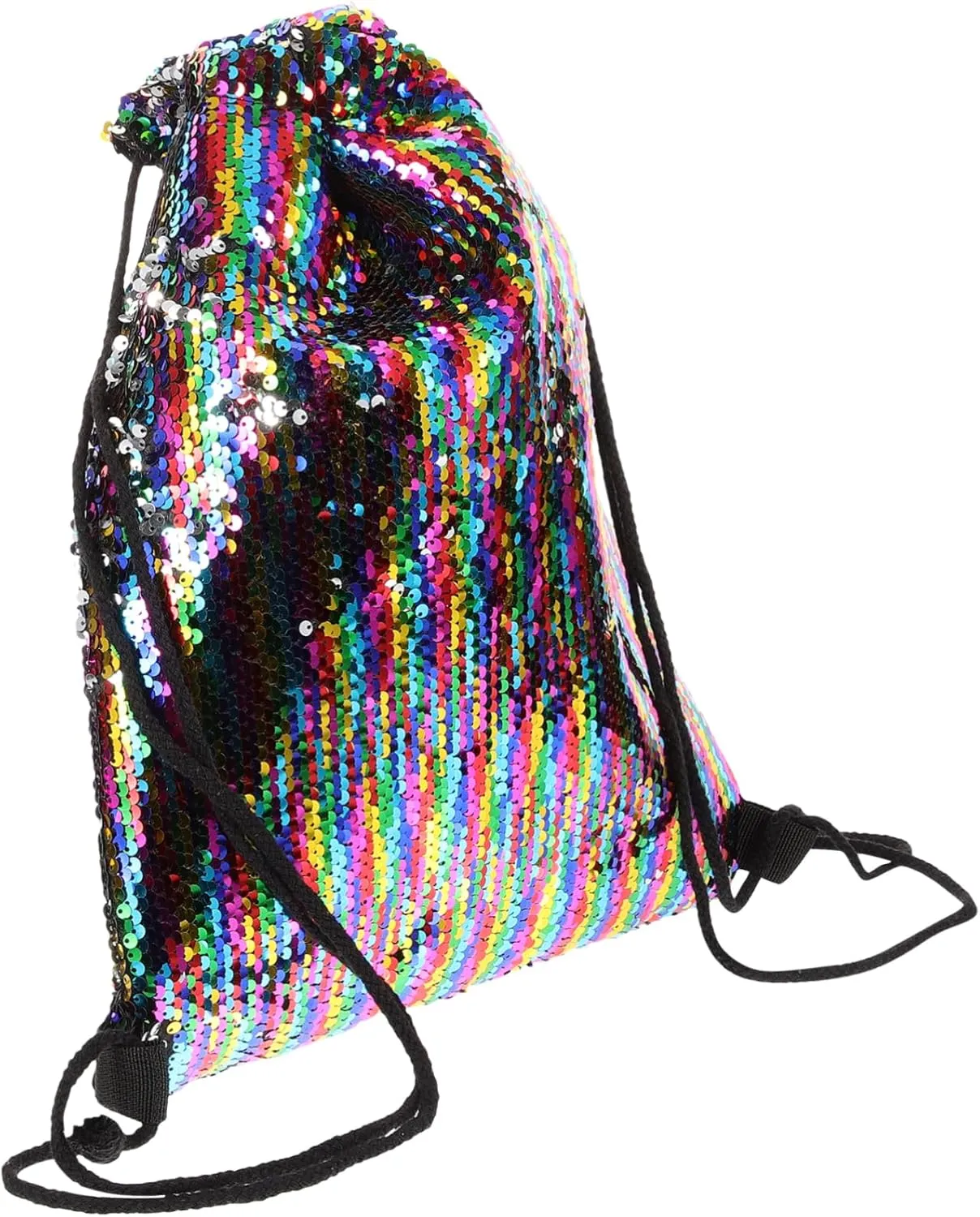 Gatuida Sequined Schoolbag for Boys and Girls Waterproof Drawstring Gym Bag Pouch Stylish and Trendy Design for Outdoor Activities