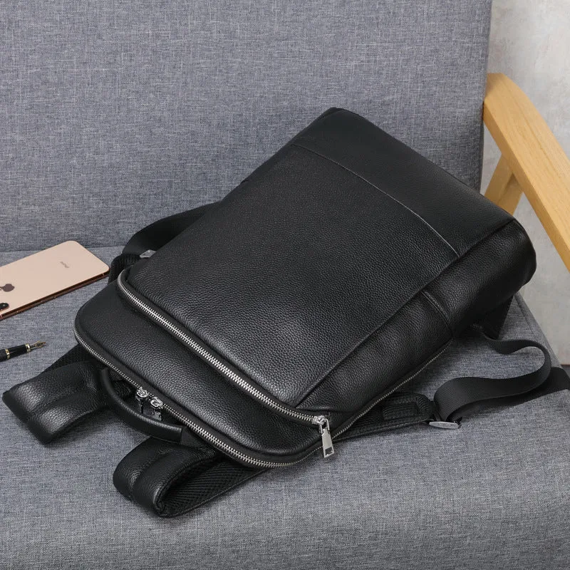Genuine Leather Backpack For Men's Outdoor Leisure