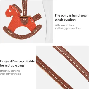 Genuine Leather Horse Bag Charms,Cute Horse Bag Charm for Handbags,Handmade sewn Bag Accessories for Women