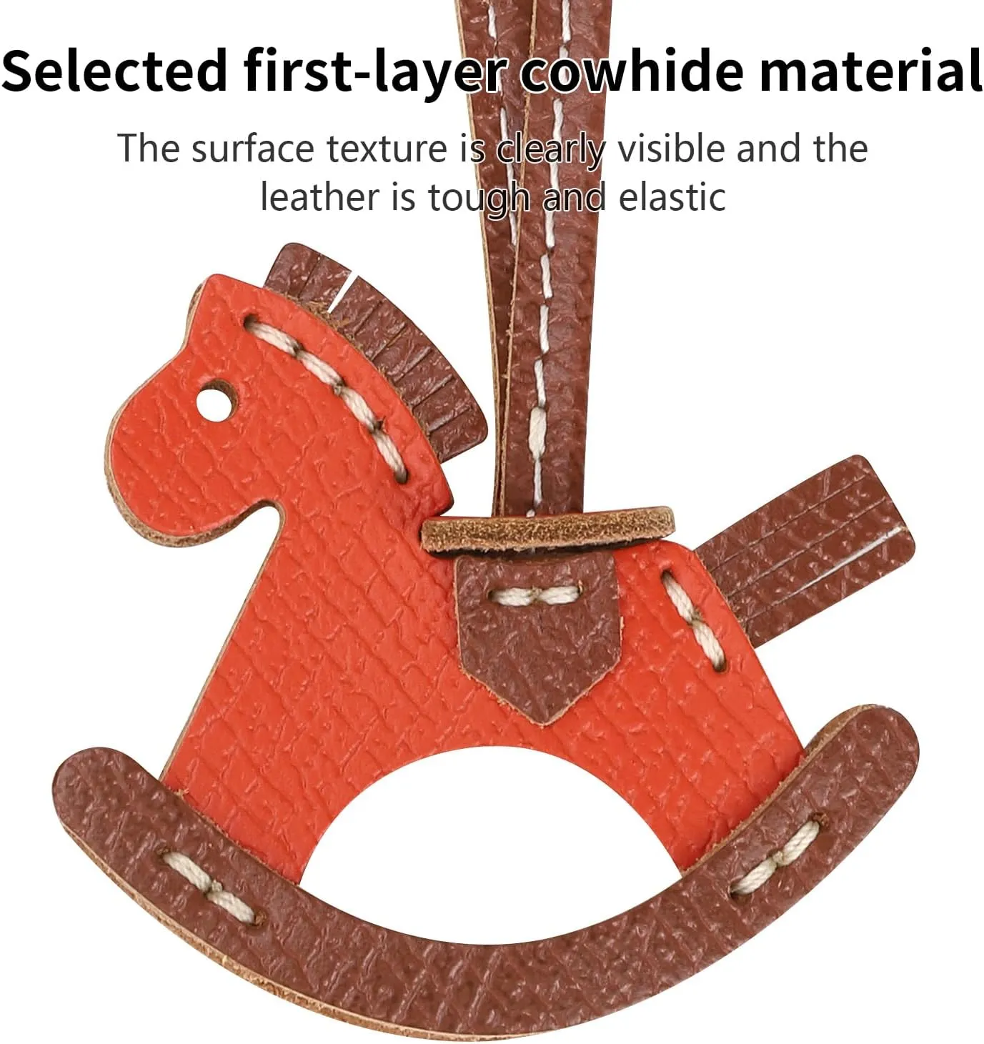 Genuine Leather Horse Bag Charms,Cute Horse Bag Charm for Handbags,Handmade sewn Bag Accessories for Women