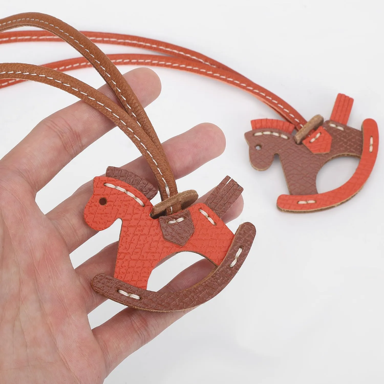 Genuine Leather Horse Bag Charms,Cute Horse Bag Charm for Handbags,Handmade sewn Bag Accessories for Women
