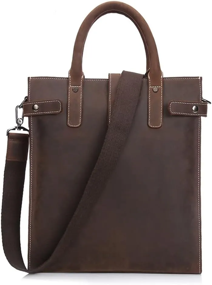 Genuine Leather Men's Bag Vertical Paragraph Retro Leisure Bag Men's Shoulder Crossbody Bag Business Handbag