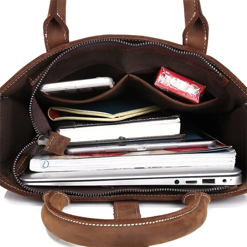 Genuine Leather Men's Bag Vertical Paragraph Retro Leisure Bag Men's Shoulder Crossbody Bag Business Handbag