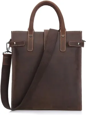 Genuine Leather Men's Bag Vertical Paragraph Retro Leisure Bag Men's Shoulder Crossbody Bag Business Handbag