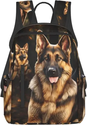 German Shepherd Printed Travel Laptop Backpack Waterproof Lightweight Foldable Backpack Bag Lightweight Backpack Women For Travel