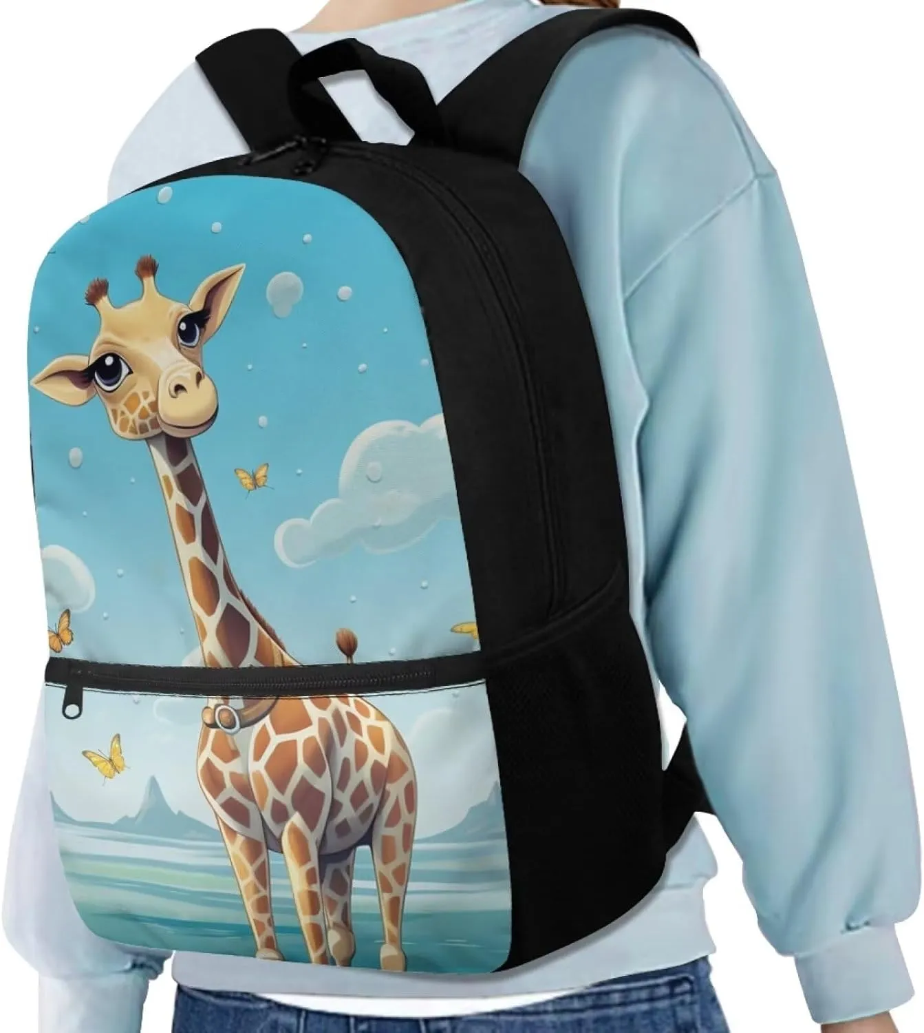 Giraffe Backpack for Boys School Bag with Adjustable Strap Kids School Backpacks Elementary Children Bookbag Kindergarten Preschool Schoolbag Teen Daypack Travel Hiking Rucksack