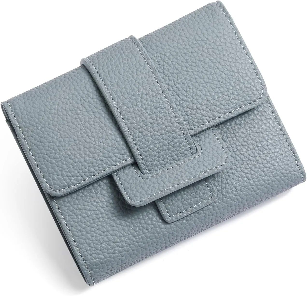 GOIACII Small Women's Wallet Rfid Blocking Ladies Card Holder Compact Mini Purse Leather Blue