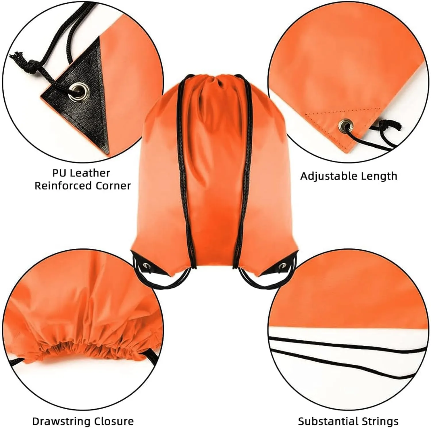 GoodtoU Drawstring Backpacks, 100 Pieces Back Bag Bulk Cinch Sack Drawstring Gym Bag for Sport, Traveling, Team (Orange)