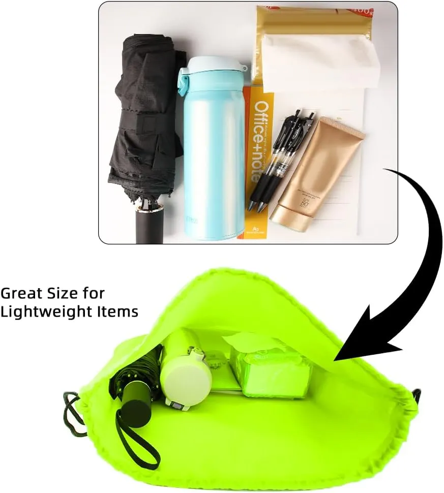 GoodtoU Drawstring Bags, Drawstring Backpack Bulk Nylon Backpack Cinch Sack Gym Bag for Sport, Traveling, Team (40Pcs, Fluorescent Green)