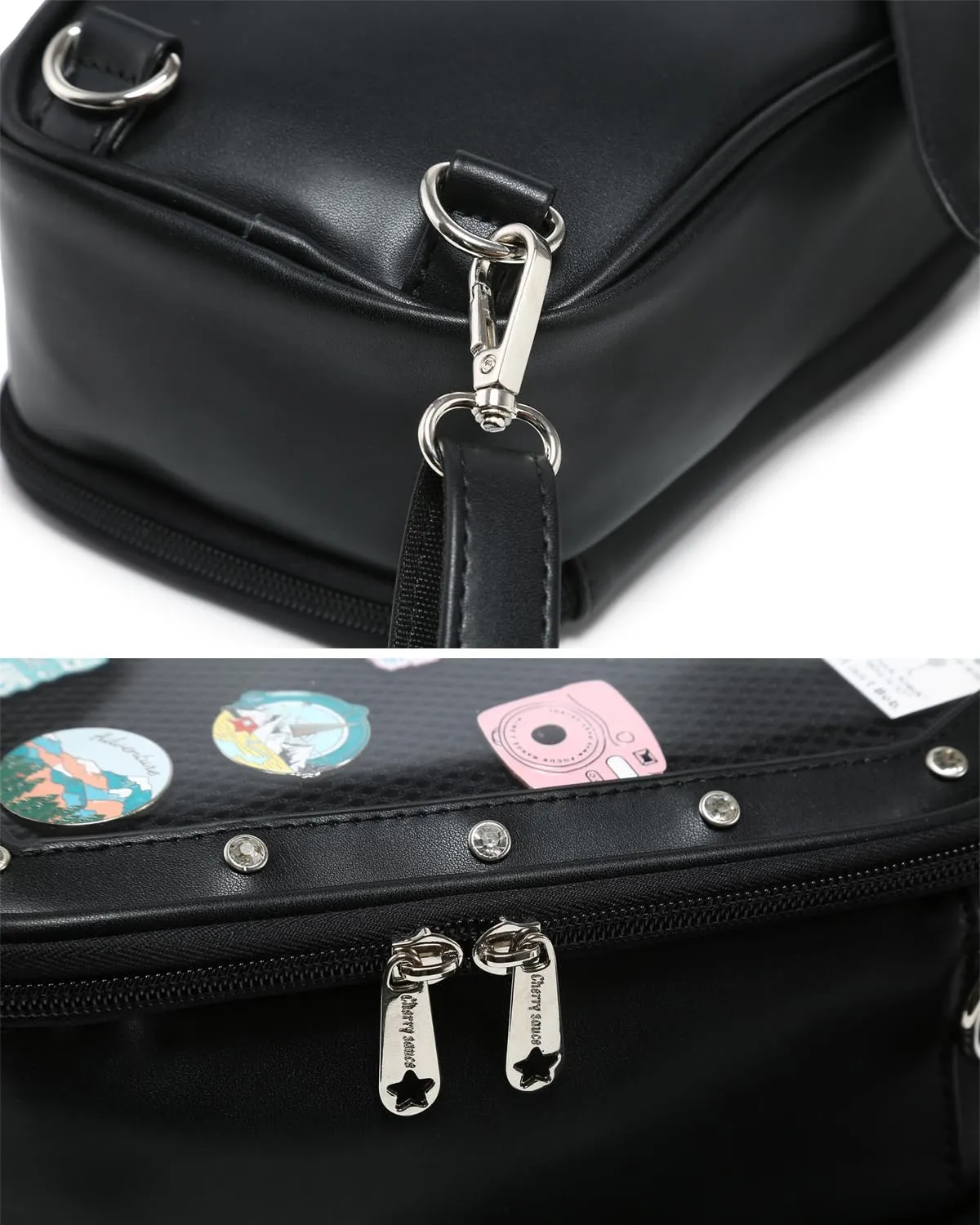 Gothic Coffin Shape Fashion Ita Bag Backpack Halloween Shoulder Bag, Detachable wings Purses Handbags